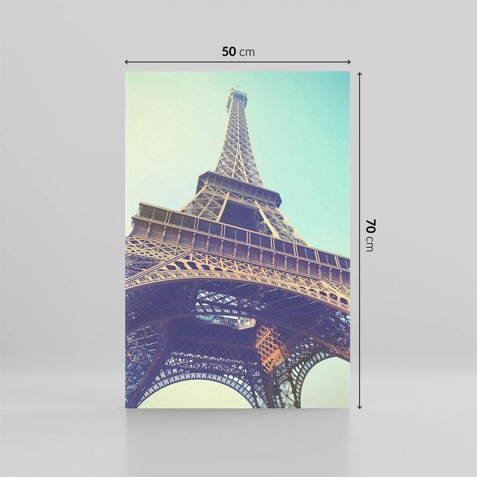 Obraz na płótnie 50x70 - Wieża Eiffla w czarno-białej odsłonie - Eiffla, Paryż