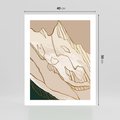 Plakat bez ramy 40x50 - Góry w Złocie i Minimalizmie - grafika, złote góry