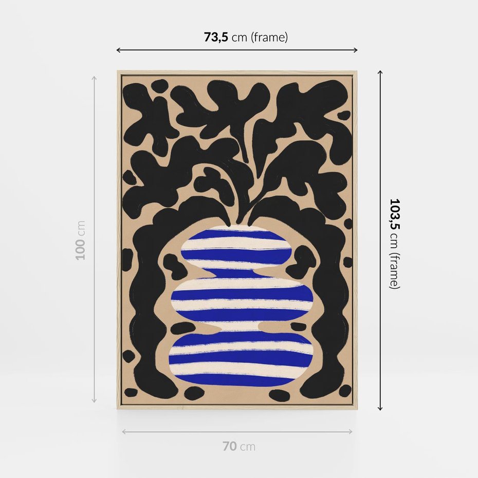 Obraz w ramie 70x100 - Boho Wizje - abstrakcyjny plakat, ciekawe formy - rama drewno