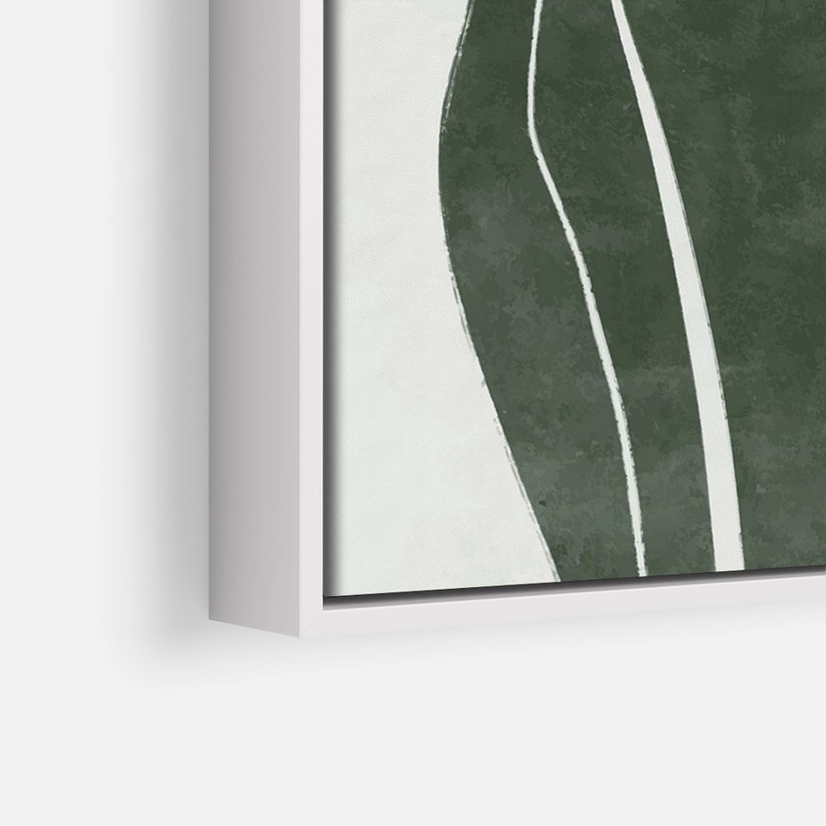 Obraz w ramie 50x70 - Zieleń Inspirującego Życia - zielony plakat, minimalizm - rama biała