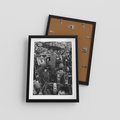 Plakat w ramie 30x40 - Kontrastujące miasto - miasto, biało - rama czarna
