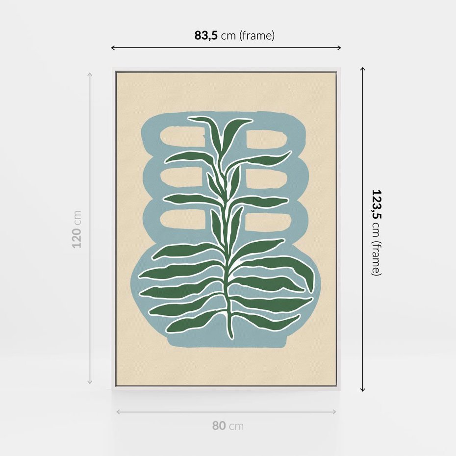 Obraz w ramie 80x120 - Wewnętrzne Spektrum - boho styl, wazon - rama biała