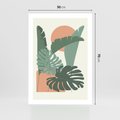 Plakat bez ramy 50x70 - Abstrakcyjne Tropiki - liście, rośliny tropikalne w graficznym stylu