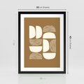 Plakat w ramie 30x40 - Wewnętrzne Spektrum - geometryczne boho kształty na brązowym, karmelowym tle - rama czarna