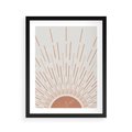 Plakat w ramie 40x50 - Słońce w Stylu Boho - słońce, grafika boho - rama czarna