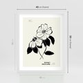 Plakat w ramie 40x50 - Poezja kwiecistej kreski - kwiaty, minimalistyczne - rama biała