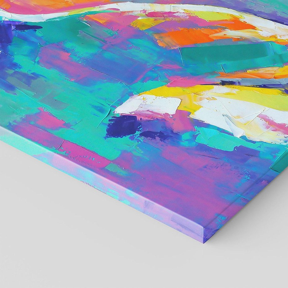 Obraz na płótnie 40x40 - Olejne Wibrujące Emocje - abstrakcyjny obraz, różne kolorowe maźnięcia pędzla