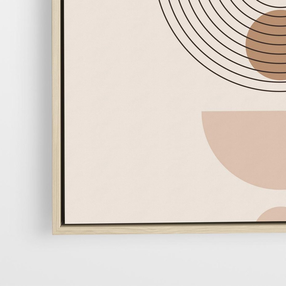 Obraz w ramie 80x80 - Strukturalne Kształty Postępu - boho plakat, minimalizm - rama drewno