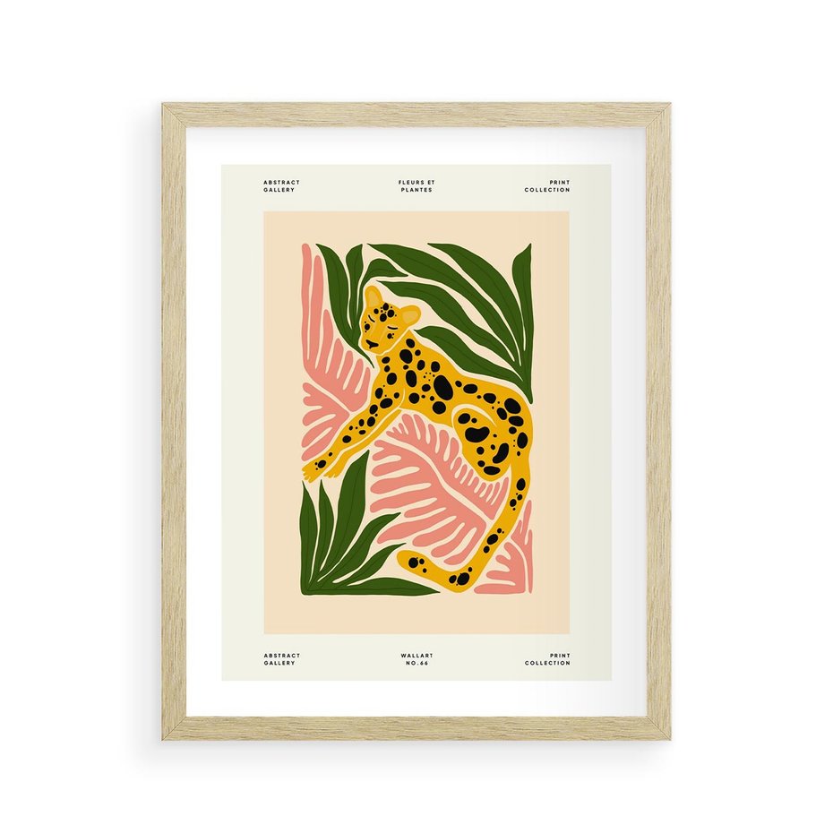 Plakat w ramie 40x50 - Rozkwitające Odbicia - nowoczesny plakat, gepard - rama drewno