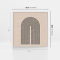 Obraz w ramie 80x80 - Migocące Echa - abstrakcyjne linie, geometria - rama biała