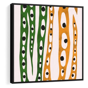 Obraz w ramie 50x50 - Migocące Zmaganie - abstrakcyjny obraz, dziwne kształty - rama czarna