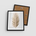 Plakat w ramie 40x50 - Złoty blask palmowego liścia - złota, palma - rama czarna