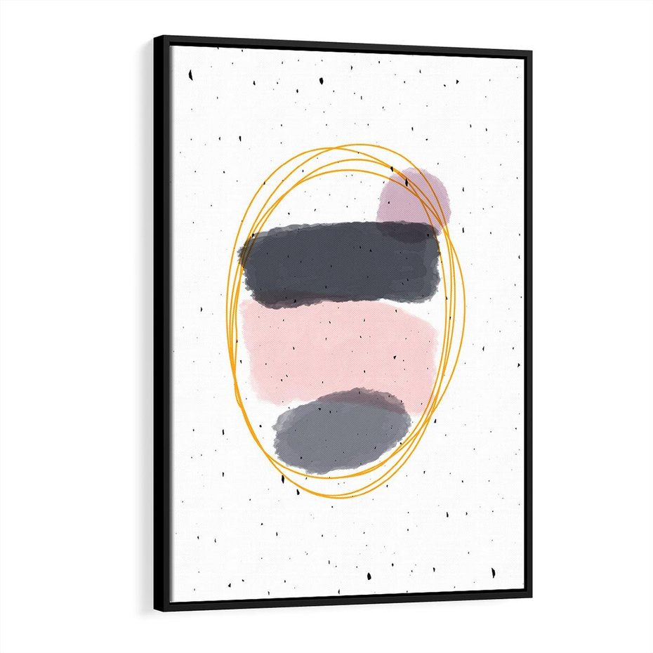 Obraz w ramie 70x100 - Migocące Odbicia - abstrakcyjna kompozycja, jak ręcznie malowana - rama czarna