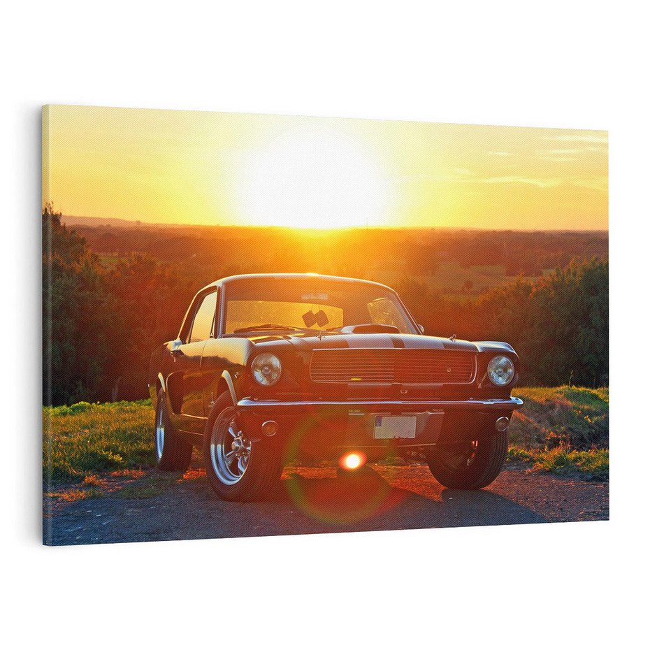 Obraz na płótnie 70x50 - Moc i elegancja - Ford Mustang, samochód
