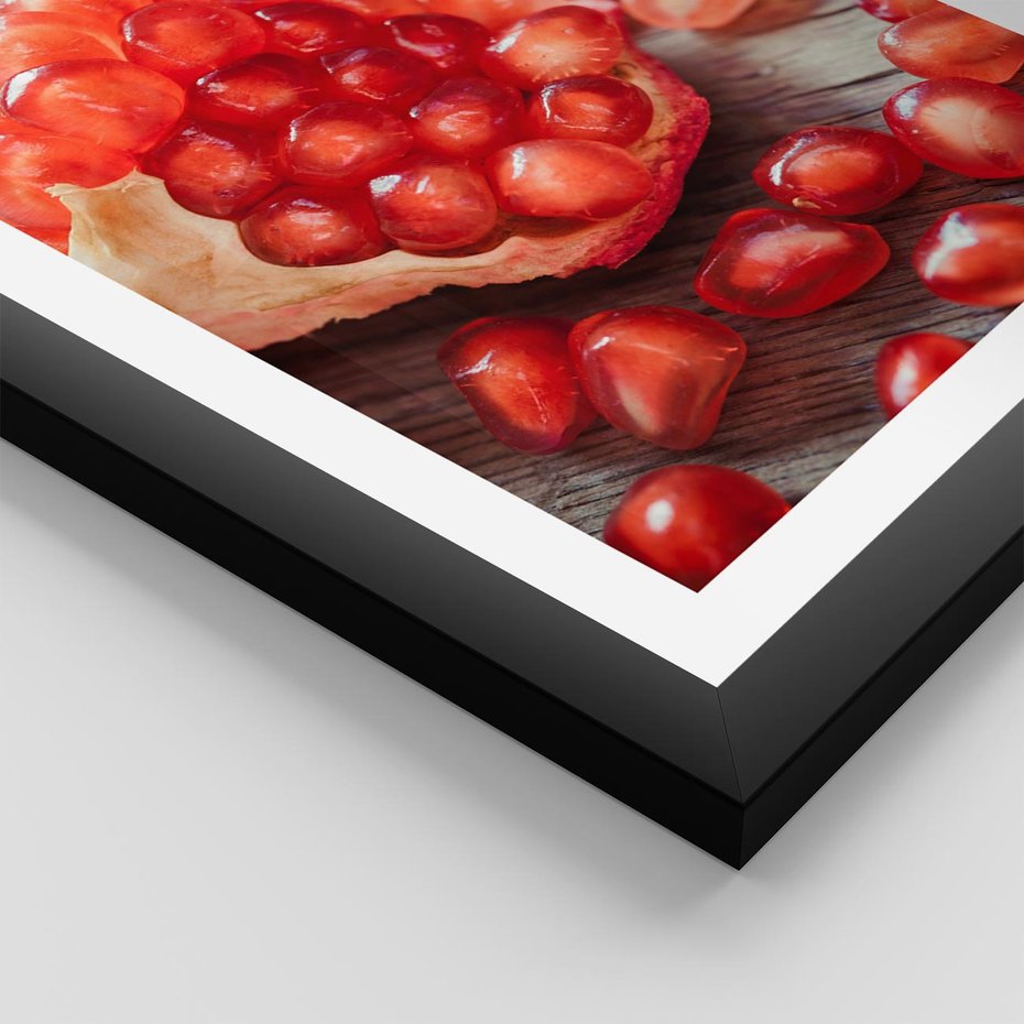 Plakat w ramie 40x50 - Granatowa Inspiracja Kuchni - granat, kuchnia - rama czarna