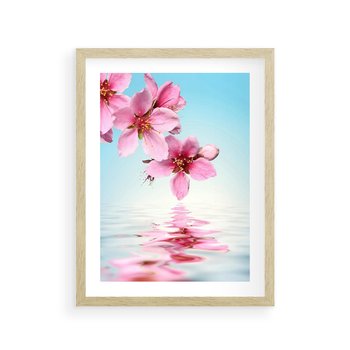 Plakat w ramie 30x40 - Magia kwitnącej wiśni - kwitnąca, wiśnia - rama drewno
