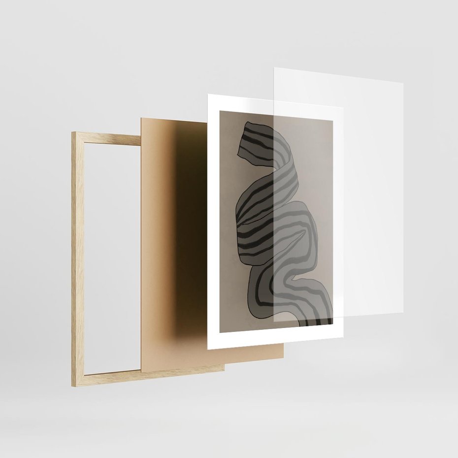 Plakat w ramie 30x40 - Niezwykłe Przesilenia - nowoczesna geometryczna sztuka, loftowe wnętrze - rama drewno