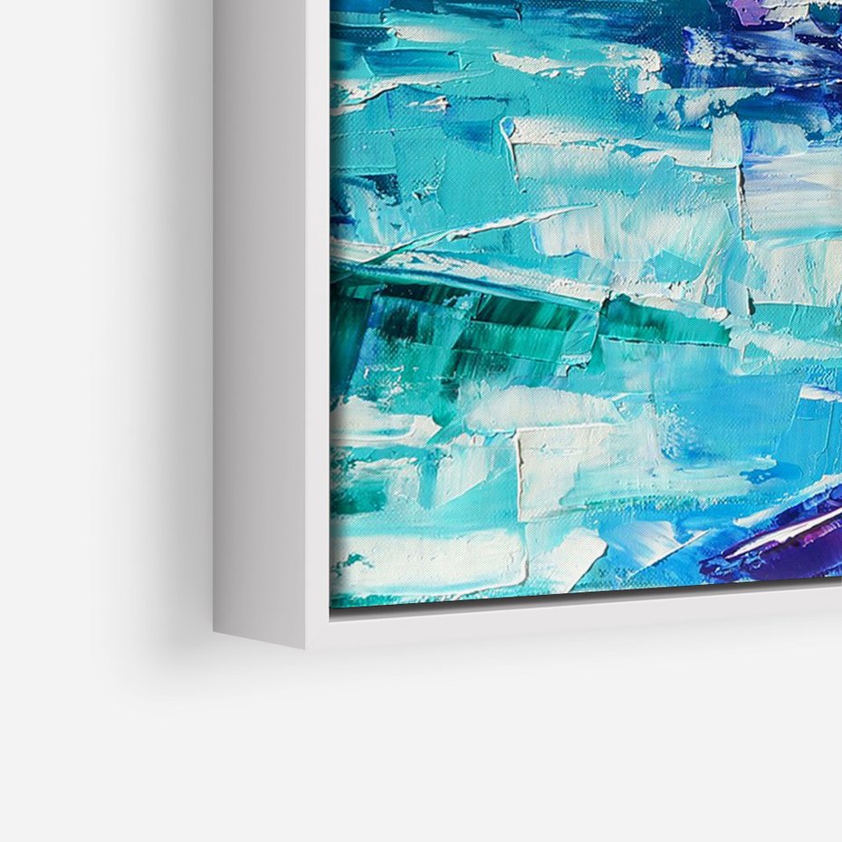 Obraz w ramie 70x100 - Mistyka Górskich Marzeń - abstrakcja, pejzaż gór - rama biała