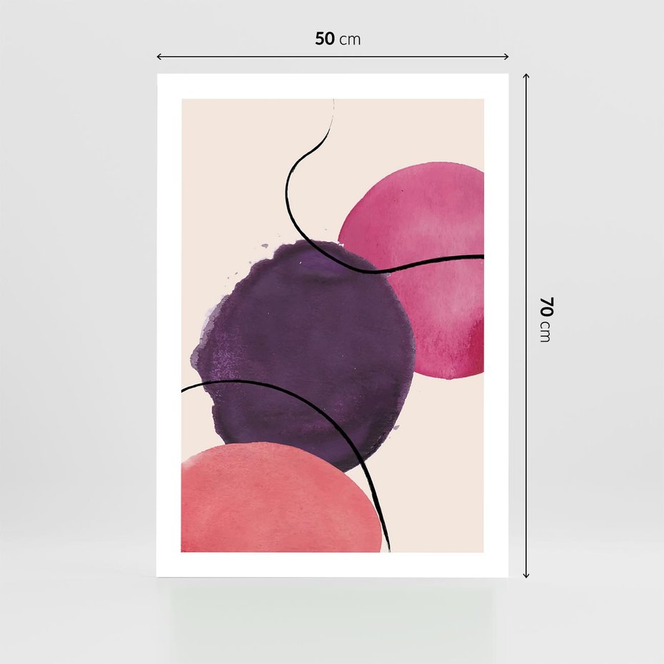 Plakat bez ramy 50x70 - Migotliwe Widzenia - abstrakcyjne akwarelowe plamy, nieregularne linie