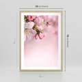 Plakat w ramie 50x70 - Kwitnąca wiśnia: delikatność natury - kwitnąca, wiśnia - rama drewno