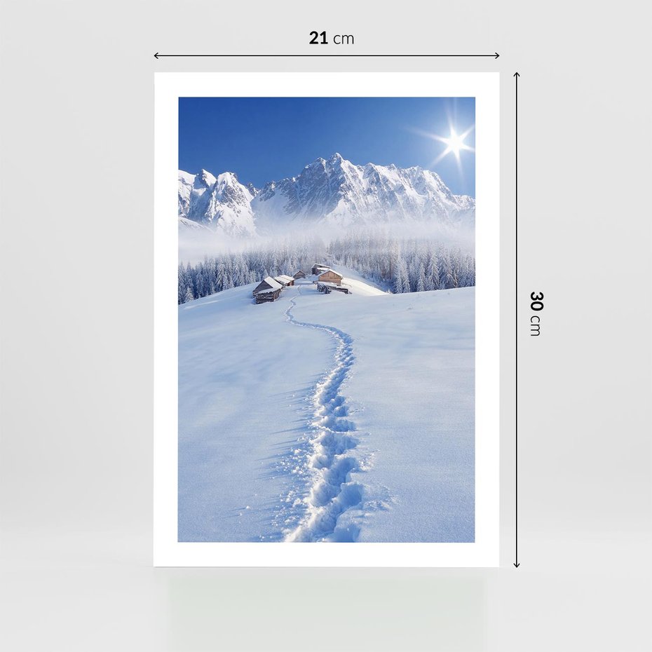 Plakat bez ramy 21x30 - Magia zimowych gór - zima, góry