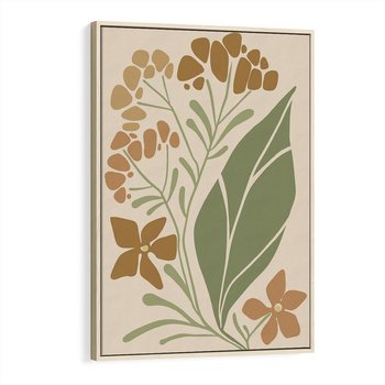 Obraz w ramie 80x120 - Subtelność Utajona - nowoczesny plakat, roślinność - rama drewno