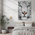 Obraz na płótnie 70x100 - Magia Białego Tygrysa - biały, tygrys