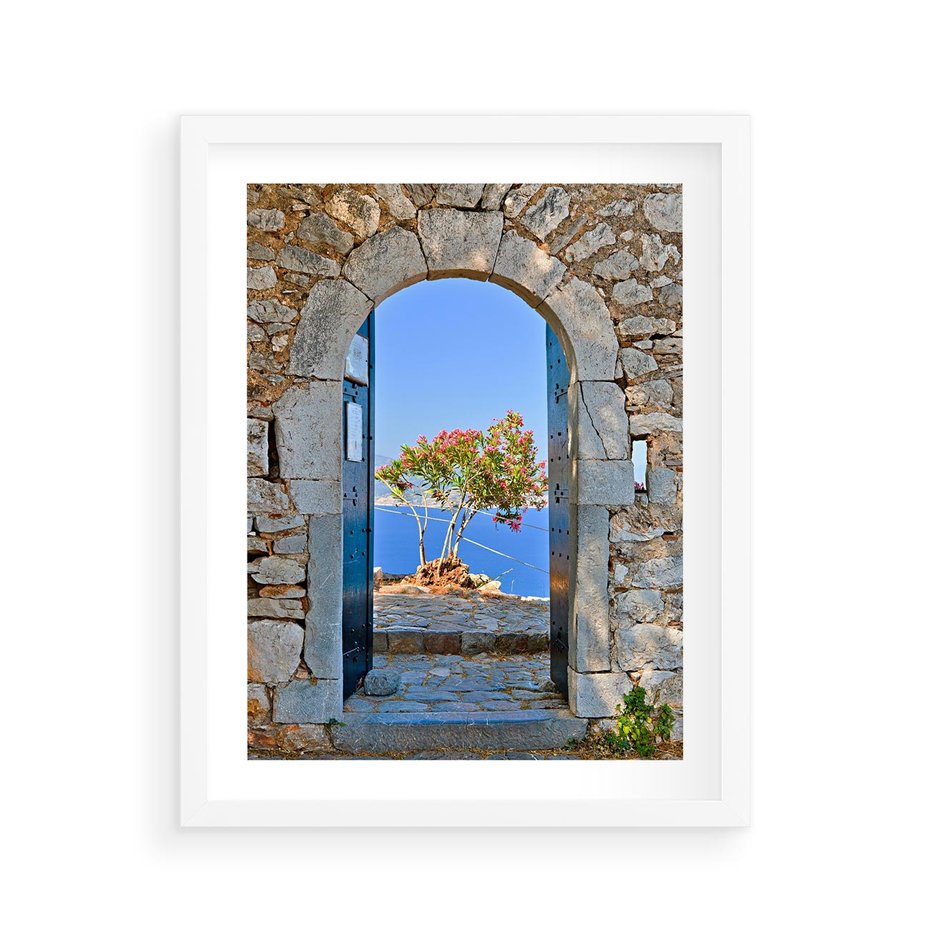 Plakat w ramie 40x50 - Perspektywa nad morzem - perspektywa, morze - rama biała