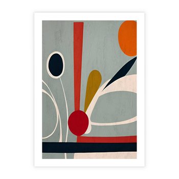 Plakat bez ramy 21x30 - Harmonia Kolorowych Impulsów - abstrakcyjny obraz olejny, dziwne formy