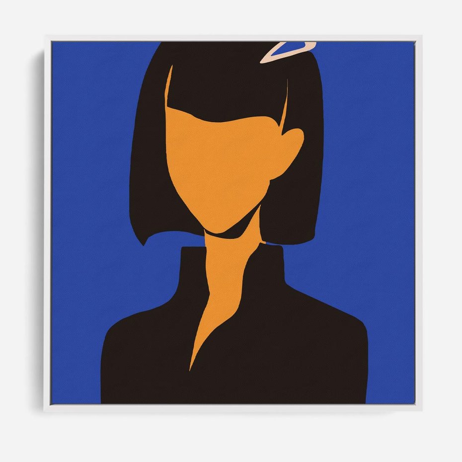 Obraz w ramie 80x80 - Energetyczne Zestawienie - sztuka nowoczesna, plakat - rama biała