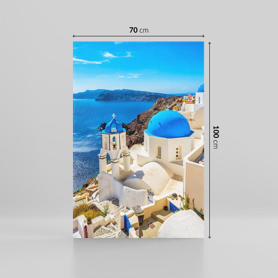 Obraz na płótnie 70x100 - Urokliwy widok na Santorini - Santorini, widok