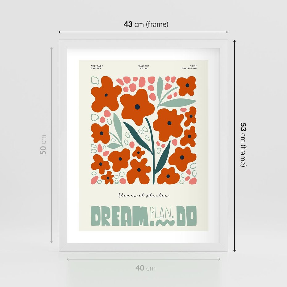 Plakat w ramie 40x50 - Abstrakcyjne Spektrum - kwiaty, abstrakcja - rama biała