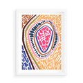 Plakat w ramie 50x70 - Rozchlapane Wizje - kolorowe wzory, tęczowe żywe kolory - rama biała