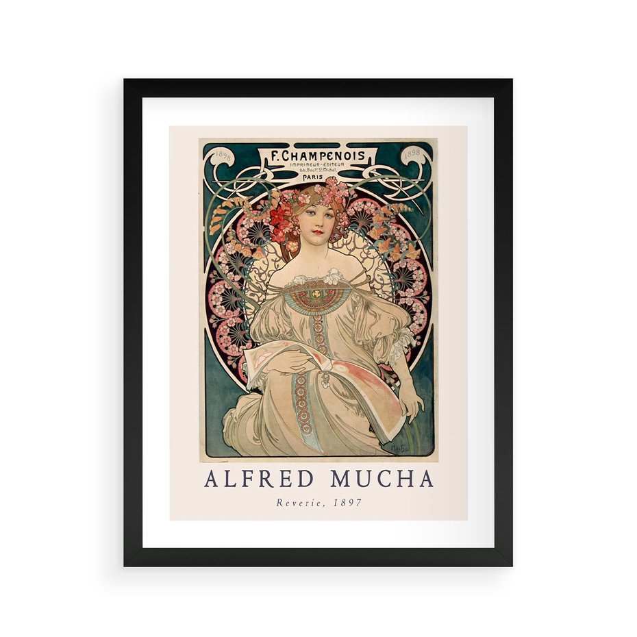 Plakat w ramie 40x50 - Piękno Art Nouveau - plakat, obraz - rama czarna