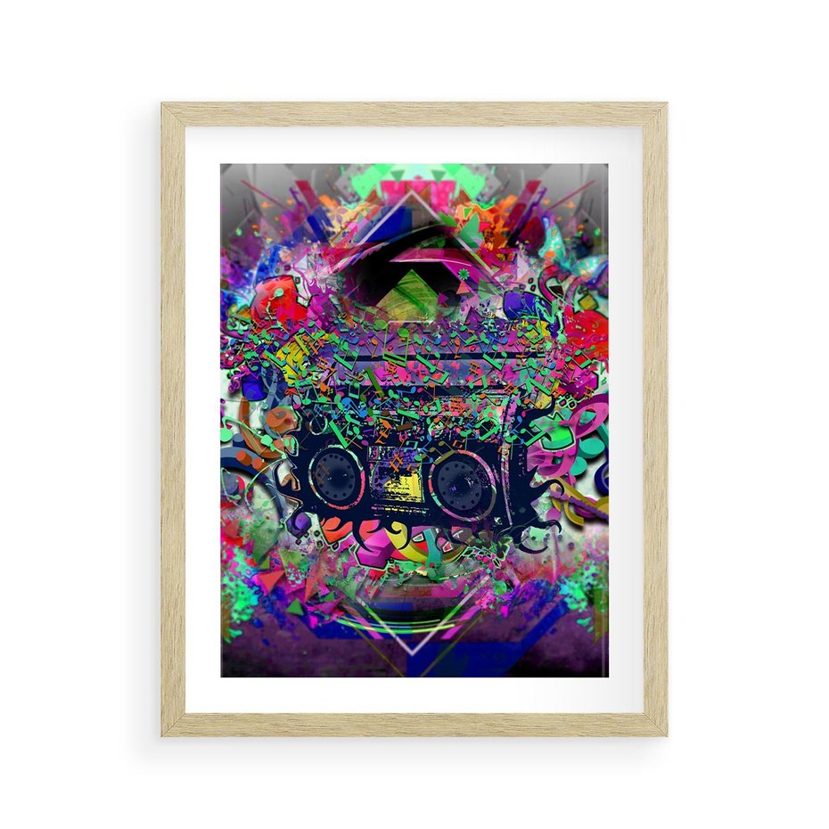 Plakat w ramie 40x50 - Harmonia Muzyki - grafika, muzyka - rama drewno