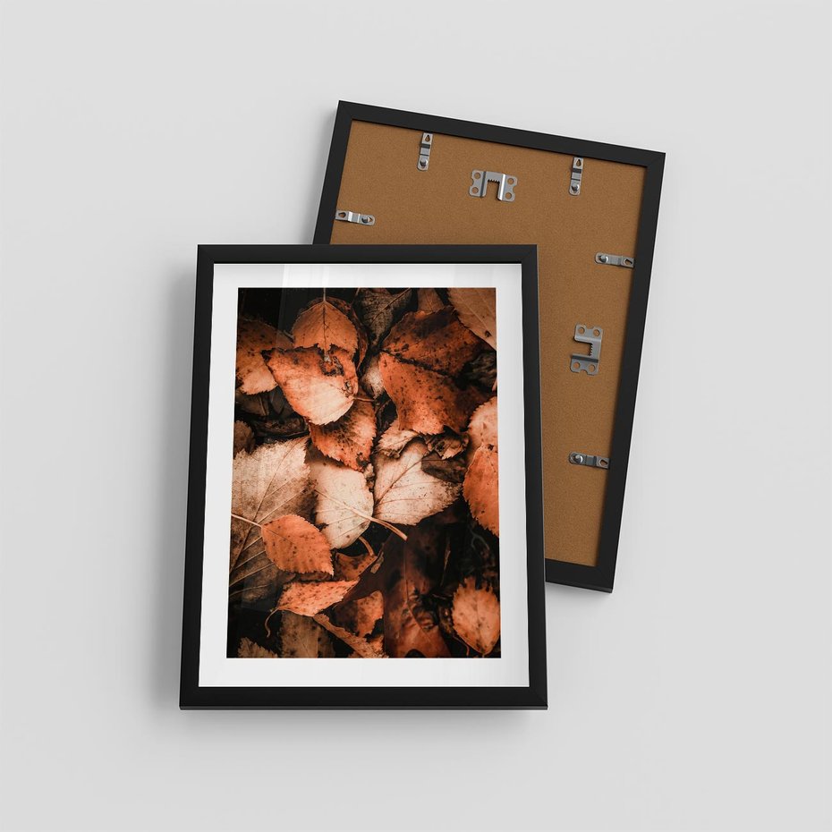 Plakat w ramie 30x40 - Jesienna Paleta - liście, jesień - rama czarna