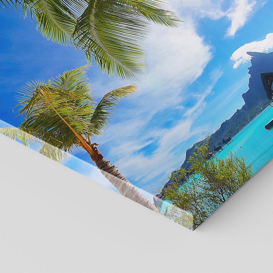Obraz na płótnie 40x40 - Tropikalne palmy nad oceanem - palmy, ocean