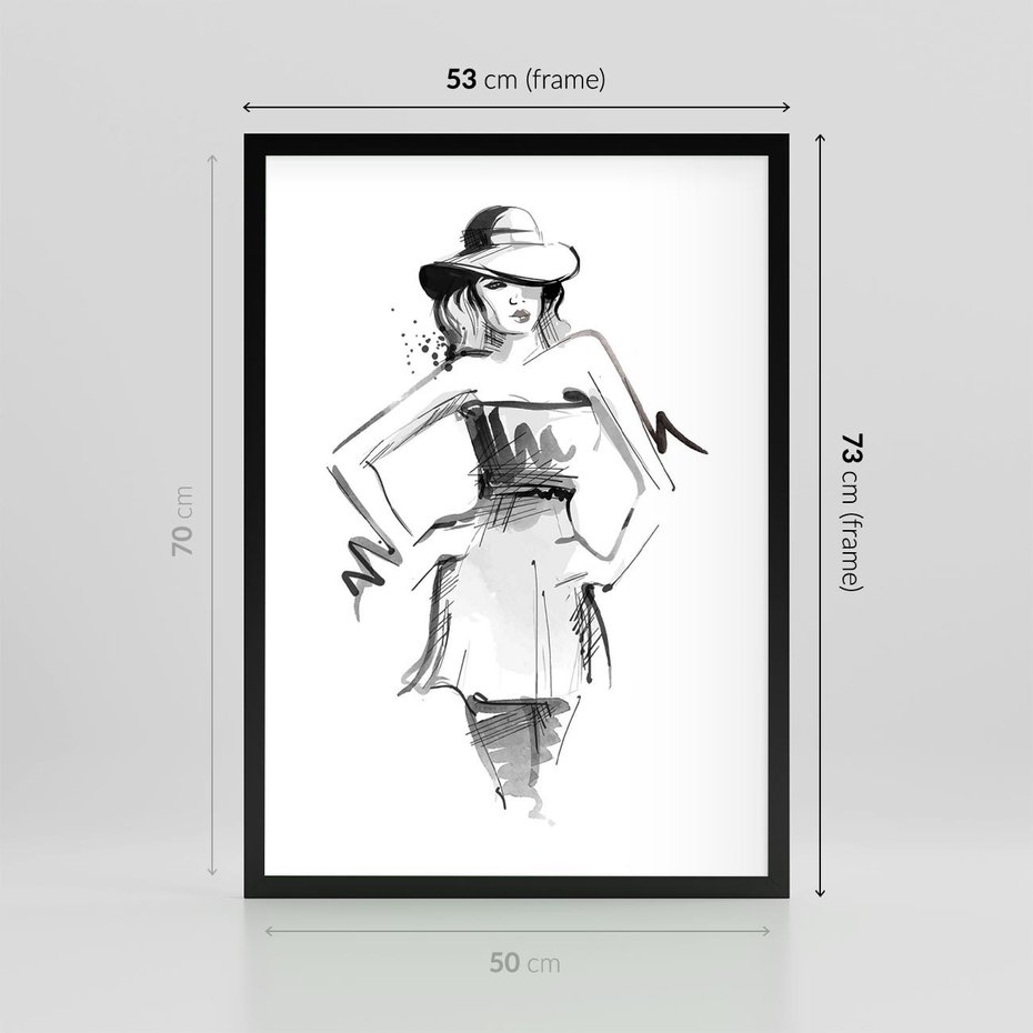 Plakat w ramie 50x70 - Piękno mody i urody - beauty, fashion - rama czarna