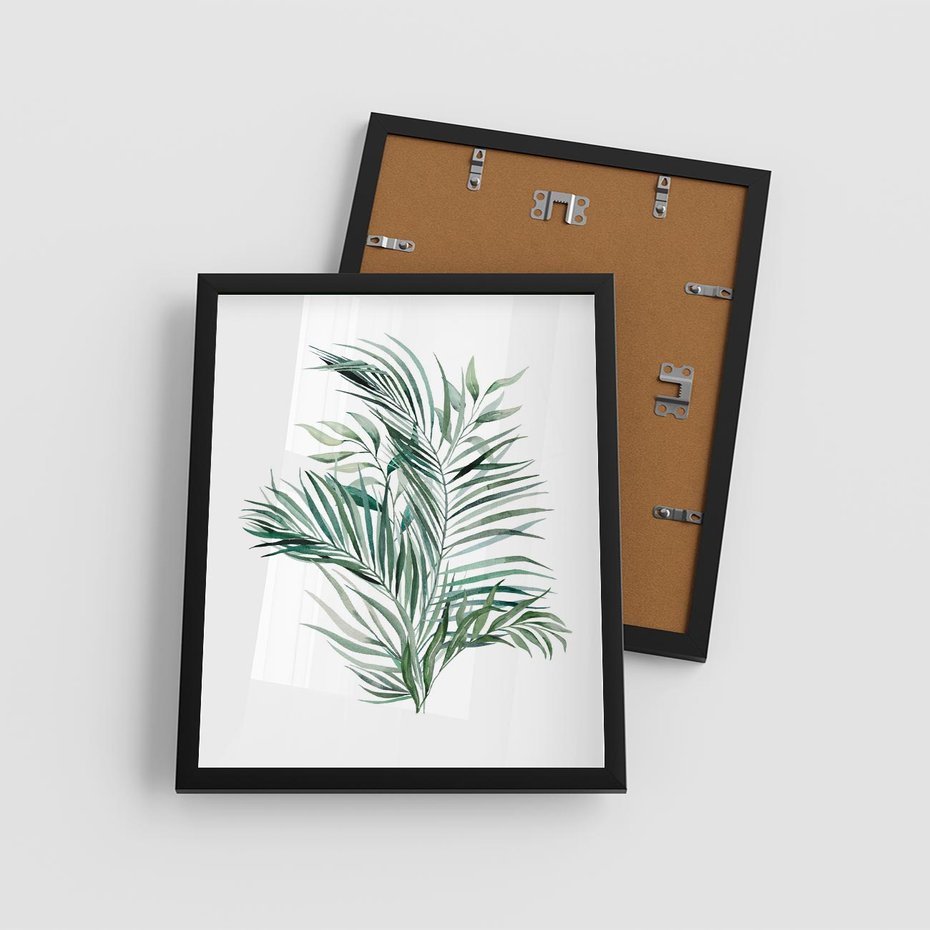 Plakat w ramie 40x50 - Blask Natury - złote, liście - rama czarna