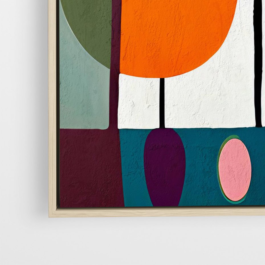 Obraz w ramie 80x120 - Migotliwa Aura Serca - abstrakcyjny obraz olejny, dziwne formy - rama drewno