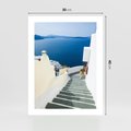 Plakat bez ramy 30x40 - Malowniczy urok wyspy - Santorini, schodki