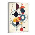 Obraz w ramie 50x70 - Rozbijające Barwne Granice - abstrakcyjna geometryczna kompozycja, koła linie - rama biała