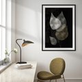Plakat w ramie 40x50 - Mroczne Złudzenia - abstrakcyjne liście, mroczna atmosfera - rama czarna