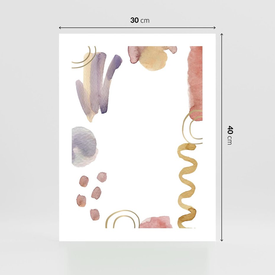 Plakat bez ramy 30x40 - Wibracje Pastelowych Odcieni - abstrakcyjny plakat, akwarelowe plamy