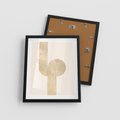 Plakat w ramie 40x50 - Podróżne Kształty - geometryczne linie w złotym kolorze, minimalizm - rama czarna