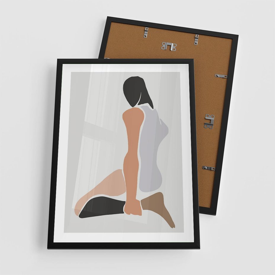 Plakat w ramie 50x70 - Widok Abstrakcyjny - abstrakcyjny obraz, minimalizm - rama czarna