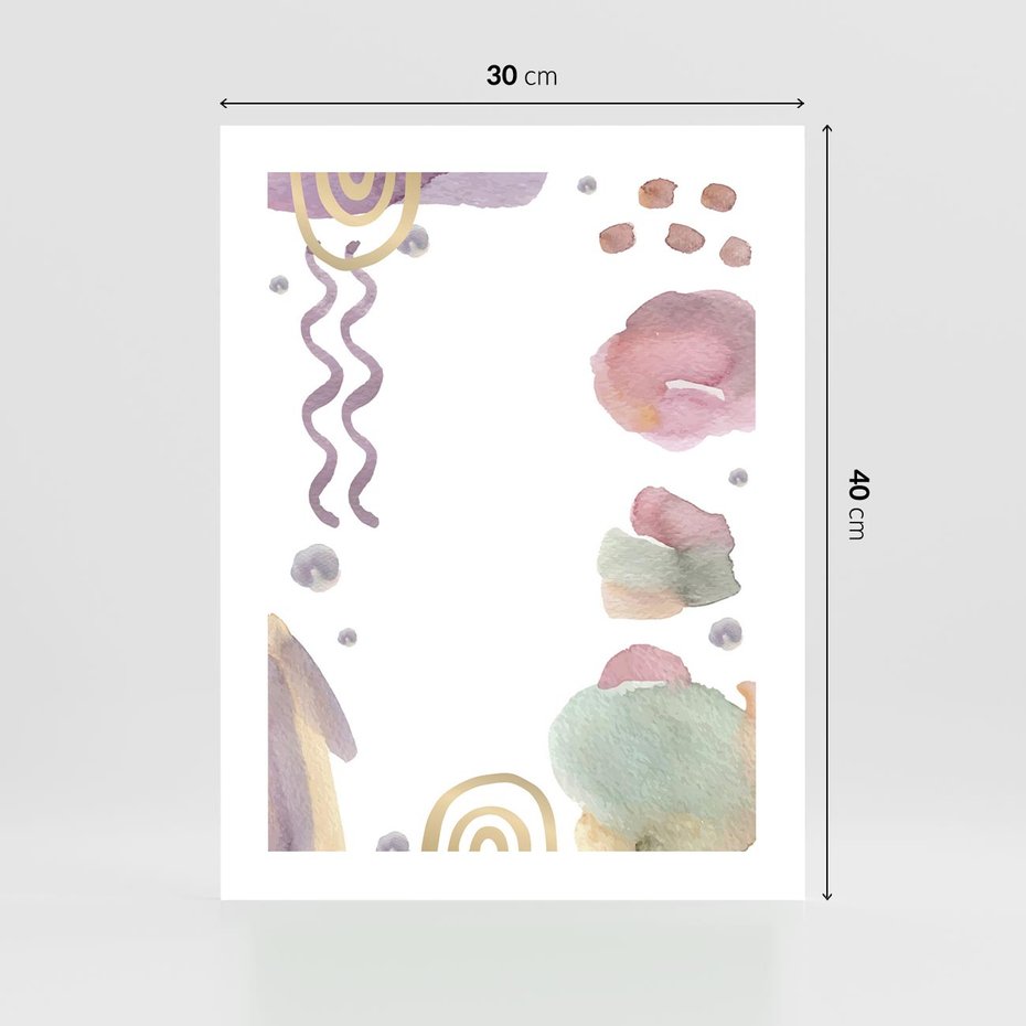 Plakat bez ramy 30x40 - Pastelowe Wnętrza Emocji - abstrakcyjny palakt, akwarelowe plamy