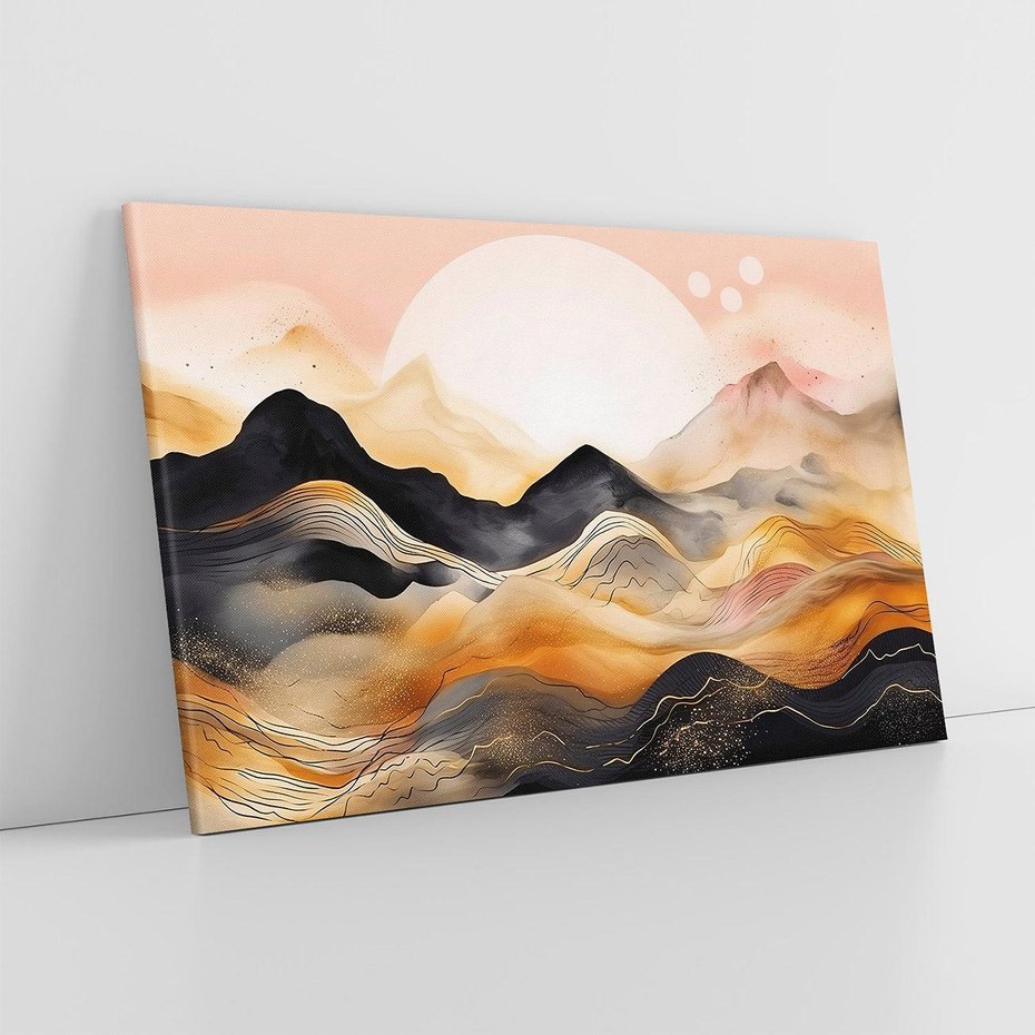 Obraz na płótnie 120x80 - Grafika Zachodu - nowoczesna grafika, odcienie pastelowe