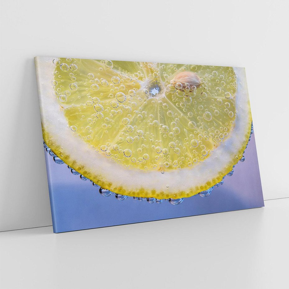 Obraz na płótnie 100x70 - Cytryna - Żółte Orzeźwienie - cytryna, owoce