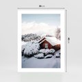 Plakat bez ramy 30x40 - Zimowa Idylla w Górach - zima w górach, ośnieżone góry